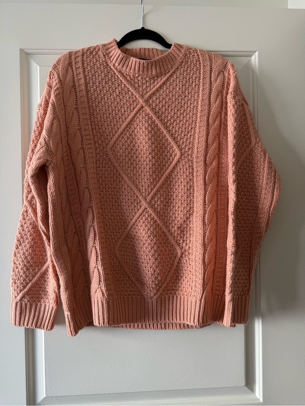 Lulu's Peach Cable Knit Sweater